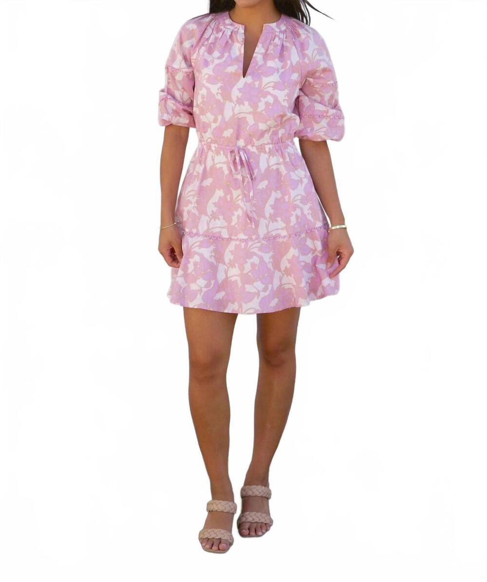 NEW SUGARLIPS bella floral split neck mini dress in multi